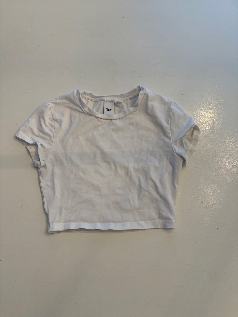 TNA White Crewneck Cropped Tee